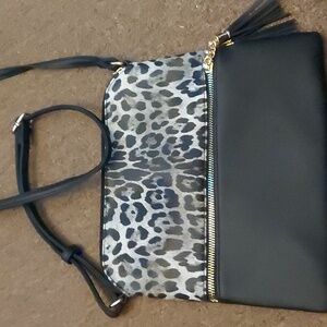 Leopard/black crossbody